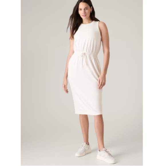 Athleta Medium Magnolia White Seasoft Midi Dress - Picture 2 of 7